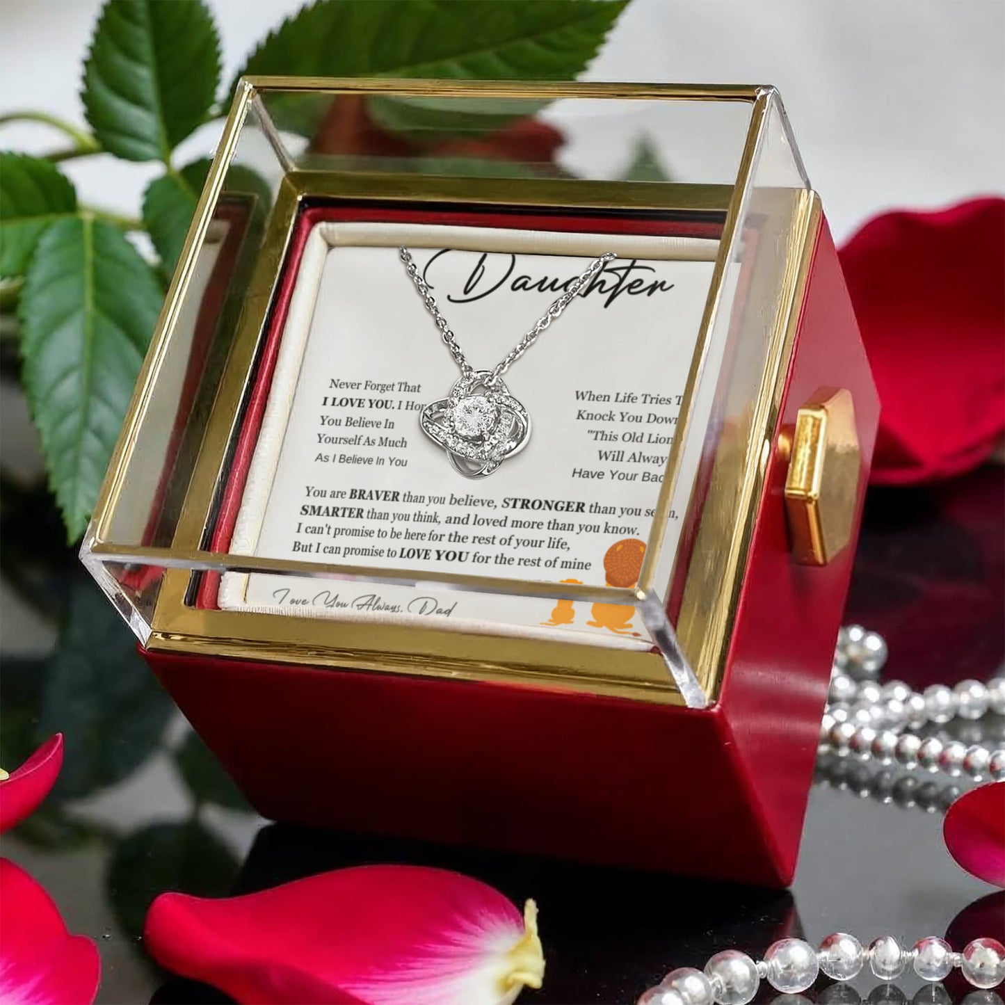 Love Knot with Rotating Rose Gift Box