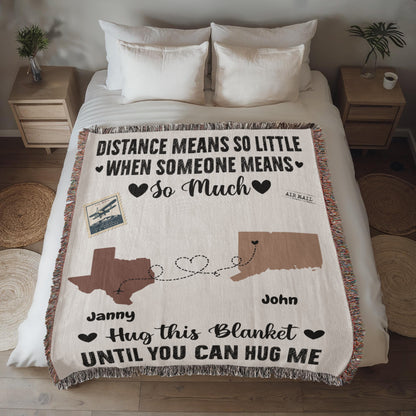 Personalized Woven Blanket - Unique Long Distance Relationship Gift for Couples