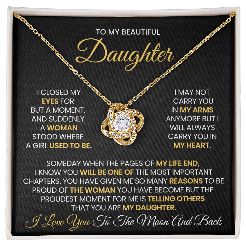 To My Daughter – Love Knot Necklace Gift Box