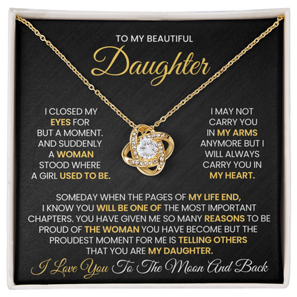 To My Daughter – Love Knot Necklace Gift Box