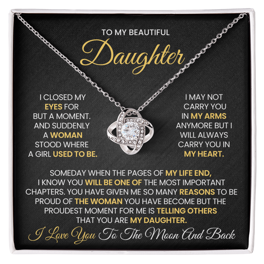 To My Daughter – Love Knot Necklace Gift Box