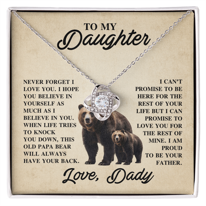 Dad's Gift for Daughter – Beautiful Love Knot Necklace