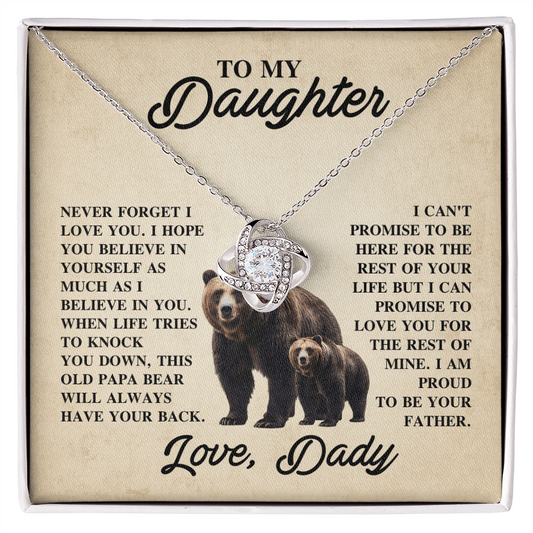 Dad's Gift for Daughter – Beautiful Love Knot Necklace