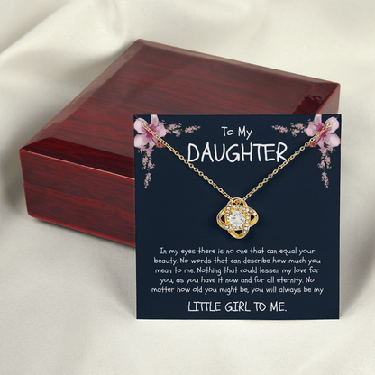 To My Daughter Love Knot Necklace - Sentimental "Little Girl to Me" Message Card Gift