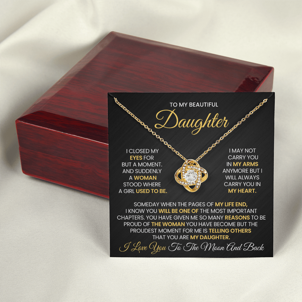 To My Daughter – Love Knot Necklace Gift Box