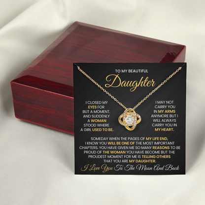 To My Daughter – Love Knot Necklace Gift Box