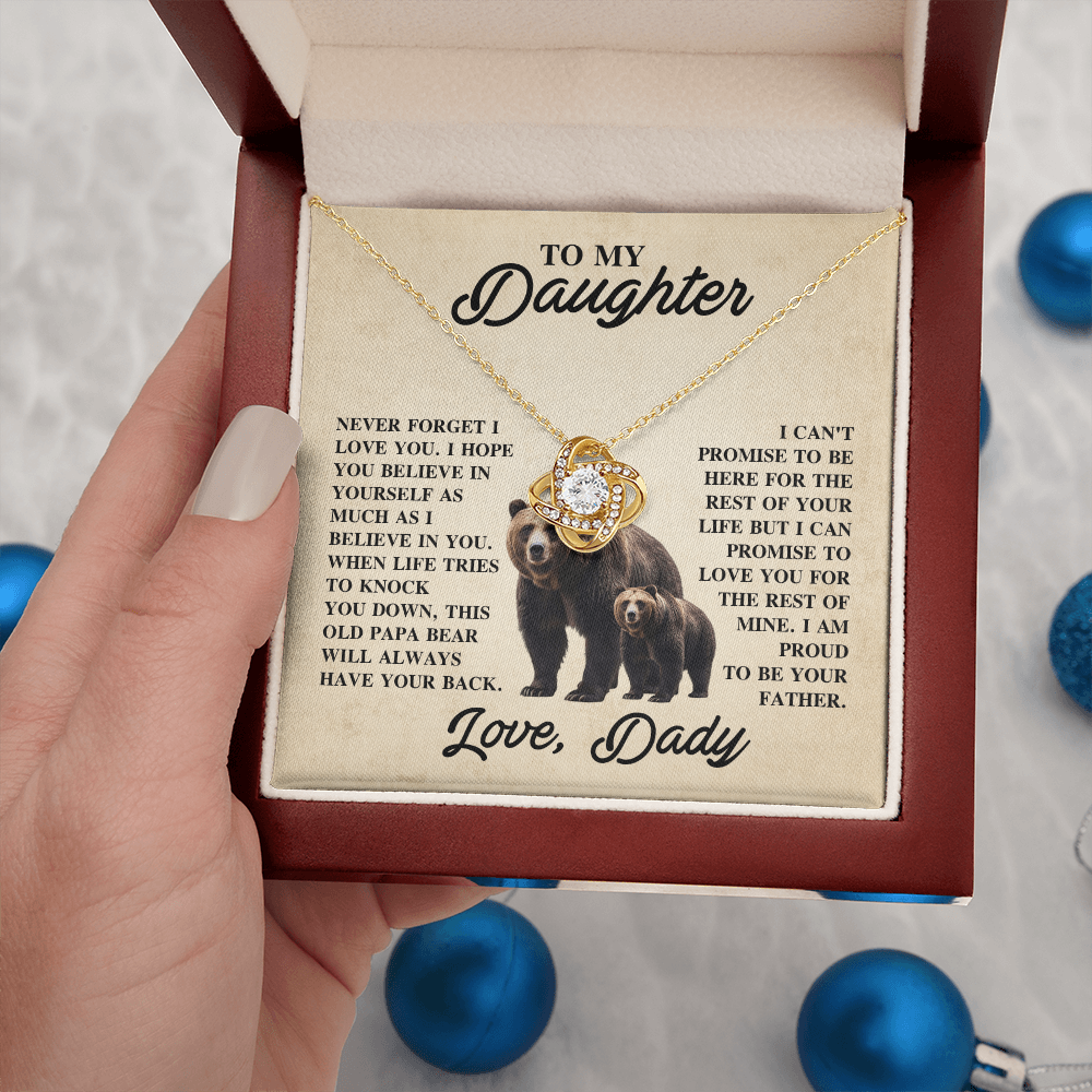 Dad's Gift for Daughter – Beautiful Love Knot Necklace