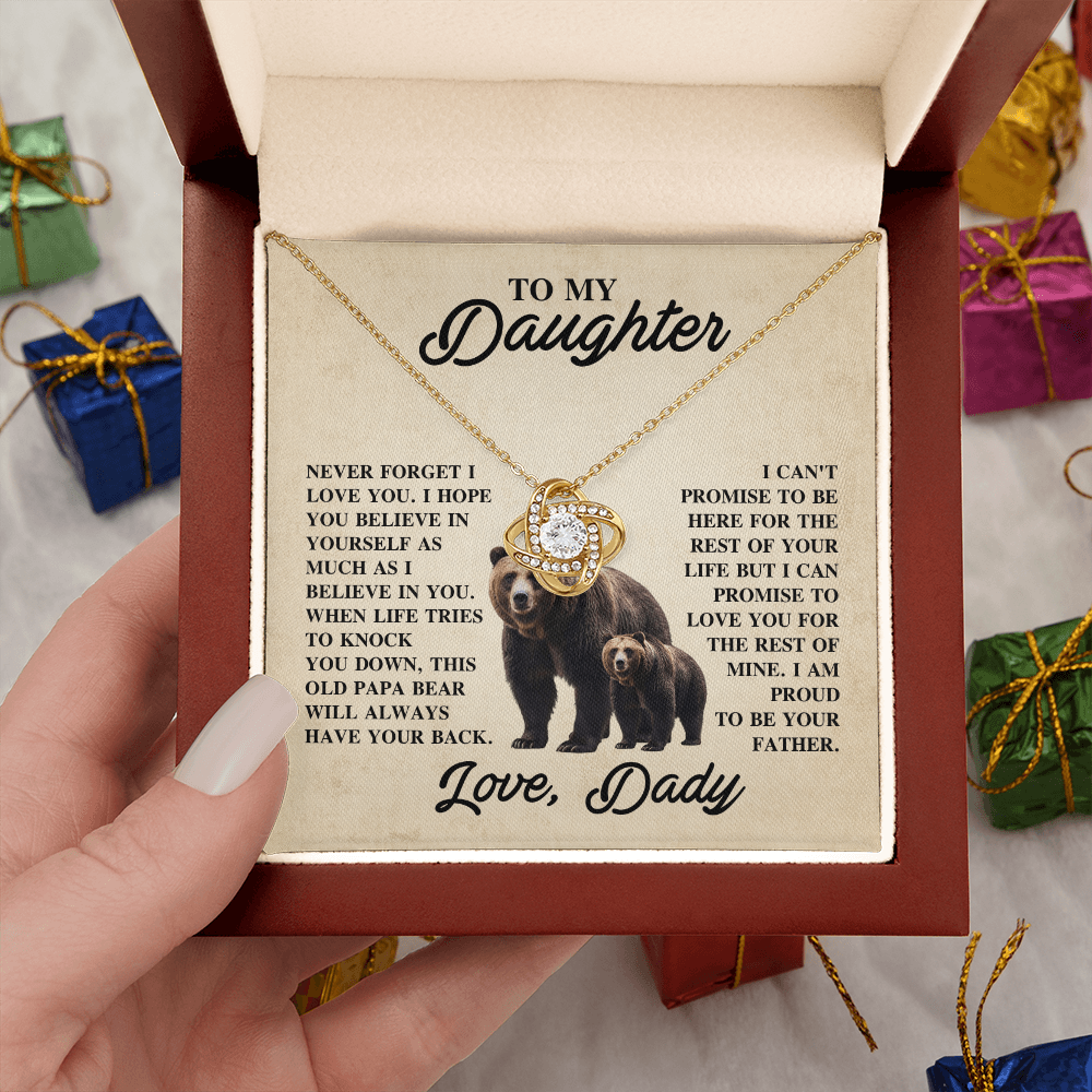 Dad's Gift for Daughter – Beautiful Love Knot Necklace