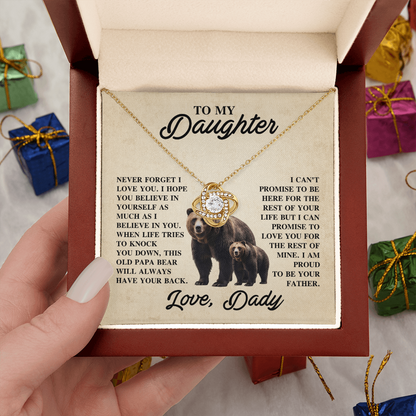 Dad's Gift for Daughter – Beautiful Love Knot Necklace