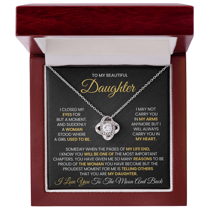 To My Daughter – Love Knot Necklace Gift Box