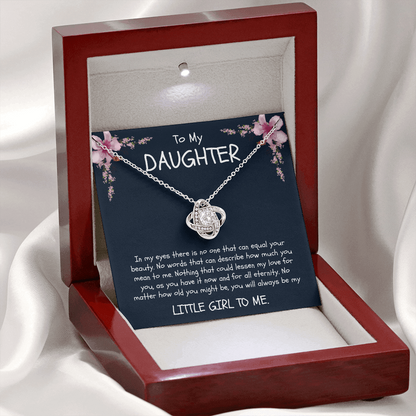 To My Daughter Love Knot Necklace - Sentimental "Little Girl to Me" Message Card Gift