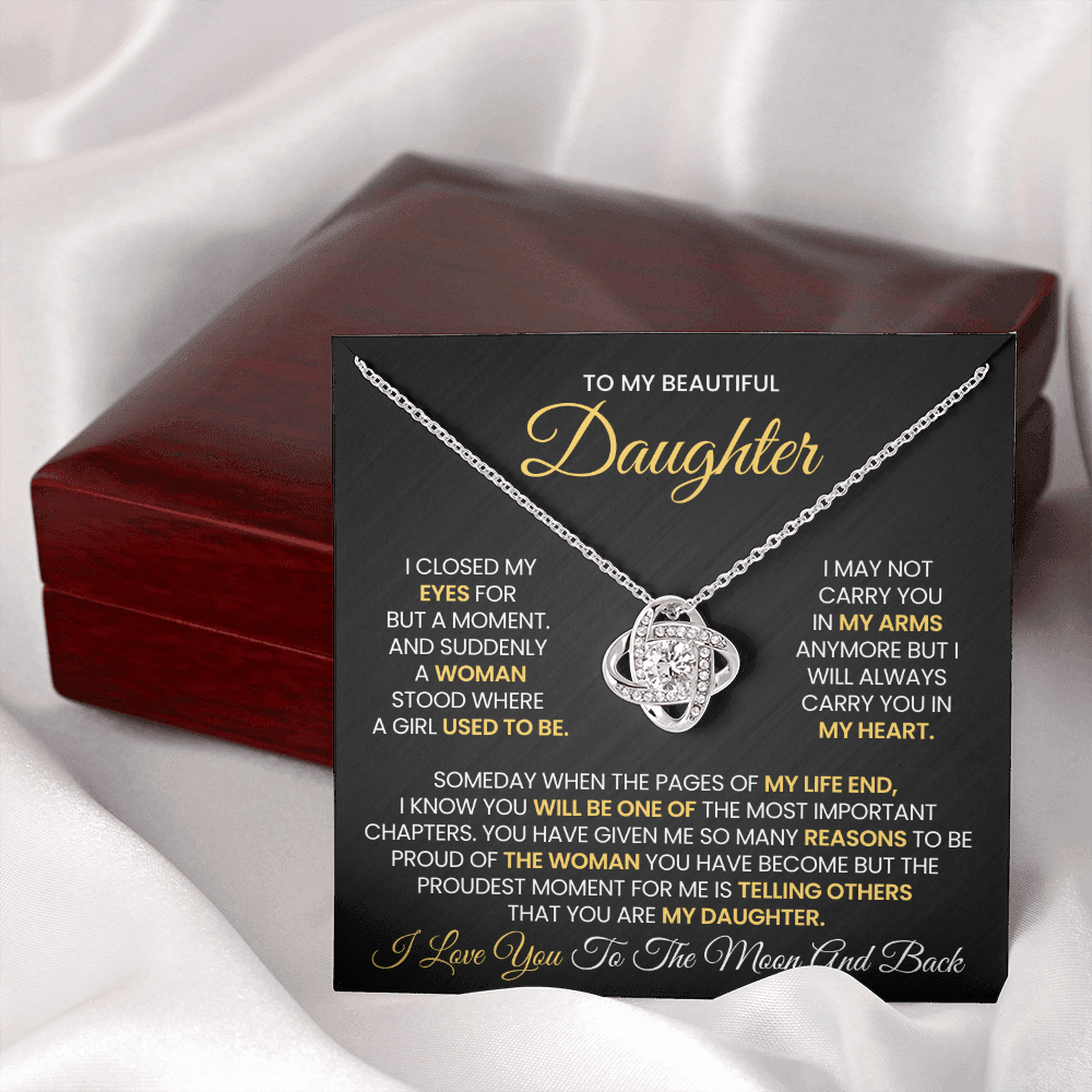 To My Daughter – Love Knot Necklace Gift Box
