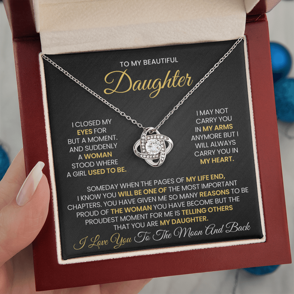 To My Daughter – Love Knot Necklace Gift Box