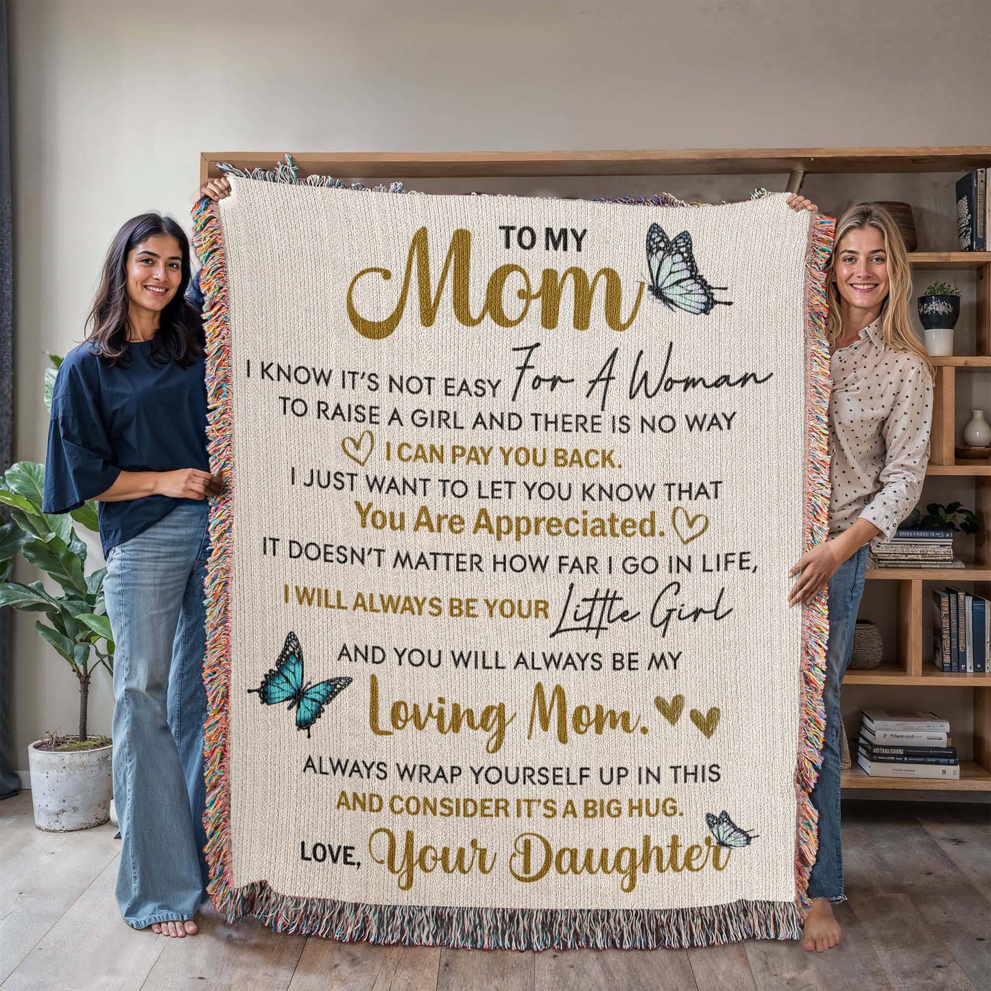 Cozy Woven Blanket Gift for Mom – Thoughtful and Heartwarming Keepsake