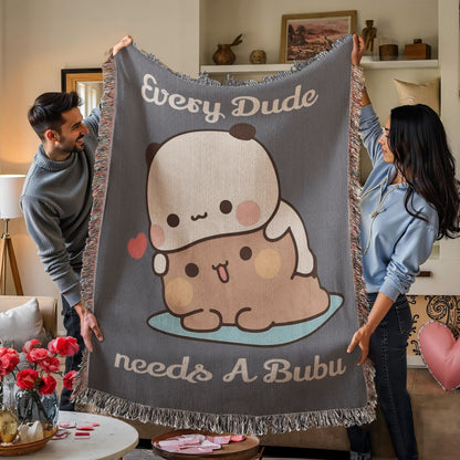 Woven Blanket,Couple Name  Blanket Cute Bear  Anime Lover Gift Kawaii Gift